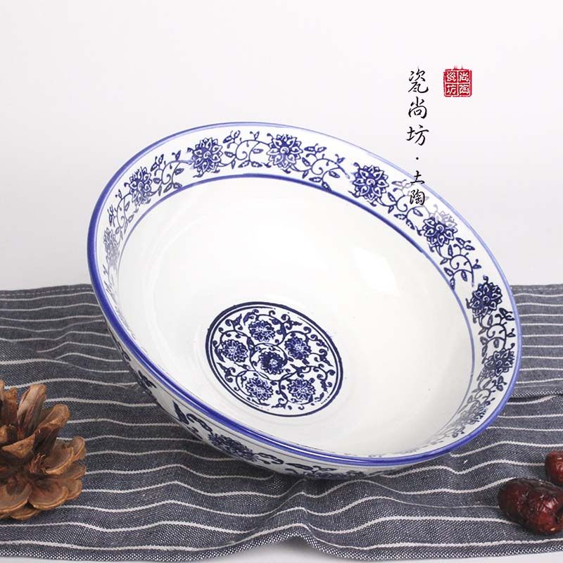 陶瓷碗青花瓷碗面碗商用 兰州拉面碗牛肉面碗 斗笠碗汤碗加厚防摔,淘宝优惠券,粉丝福利购,淘宝优惠卷