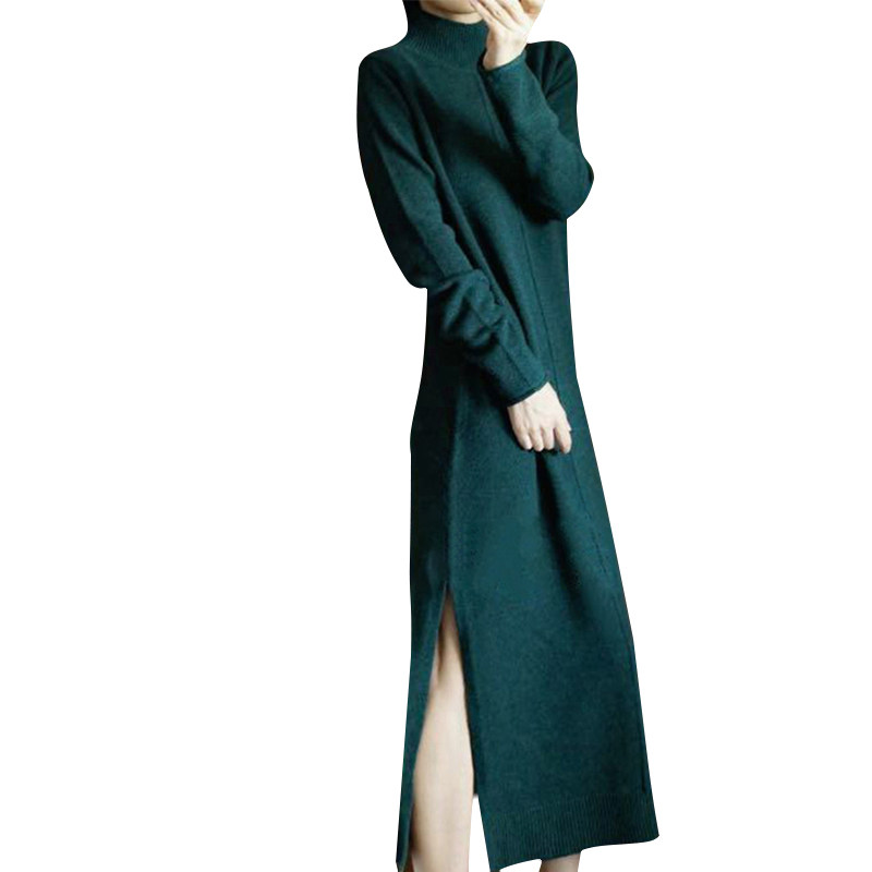 不同凡响~加厚100%纯山羊绒衫女中长款半高领毛衣连衣裙过膝宽松,淘宝优惠券,粉丝福利购,淘宝优惠卷