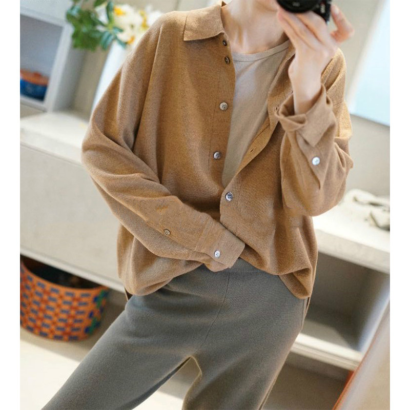 穿出大牌范！气质惹眼~廓形100%羊绒开衫女纯羊绒毛衣衬衫 2色,淘宝优惠券,粉丝福利购,淘宝优惠卷