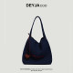 Zhao Lusi's same style bag for women 2026 new ins style red canvas bag large capacity work commuting tote bag