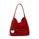 Zhao Lusi's same style bag for women 2026 new ins style red canvas bag large capacity work commuting tote bag