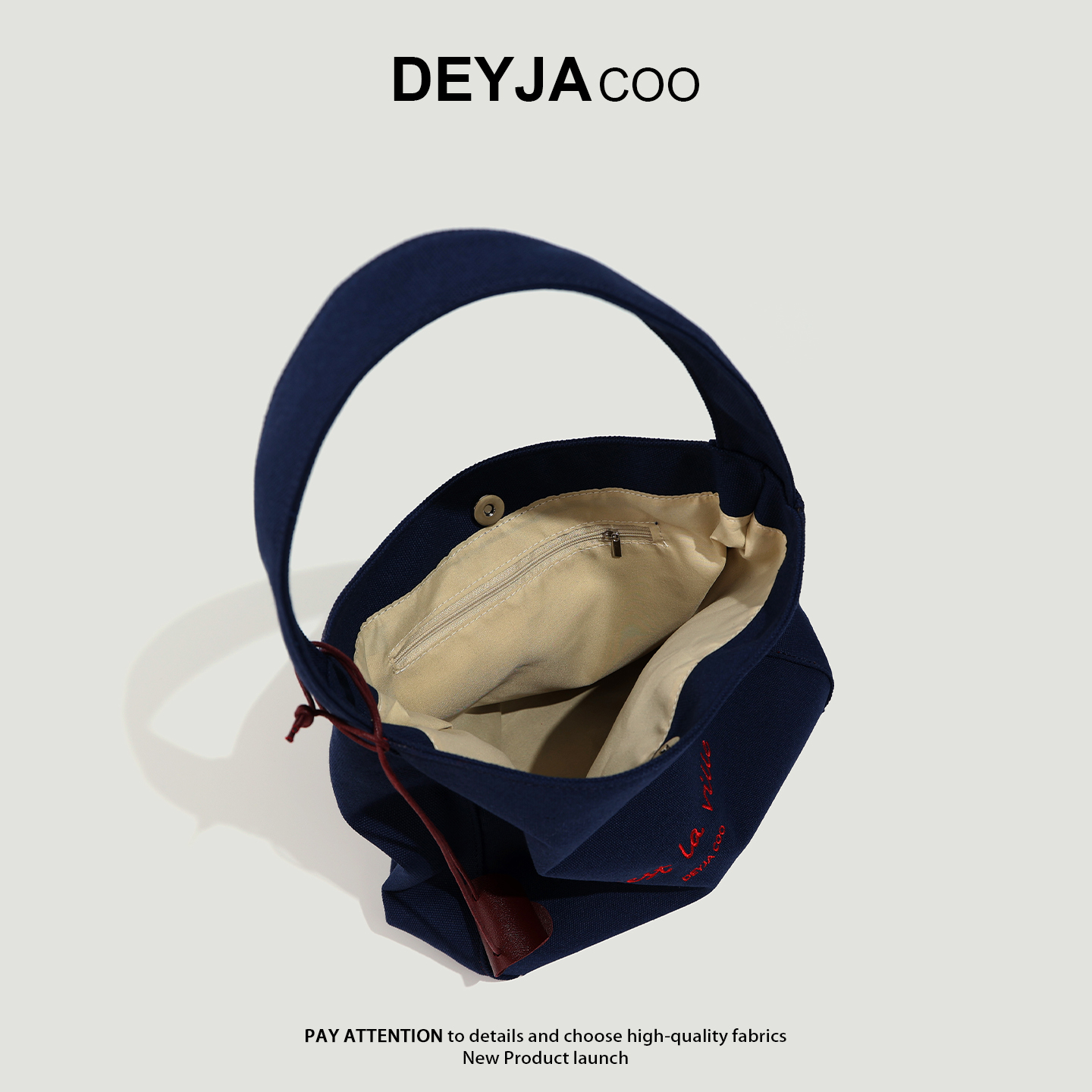 赵露思同款包包女2025新款ins风红色帆布包大容量上班通勤托特包 - 图2