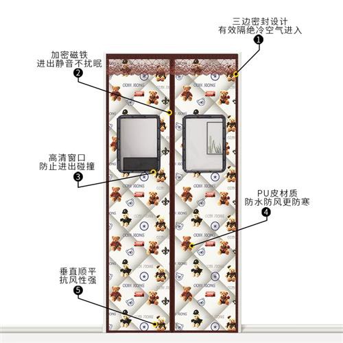 自吸棉门帘加厚家用卧室隔断保y温防风秋冬季挡风保暖磁铁空调门 - 图1