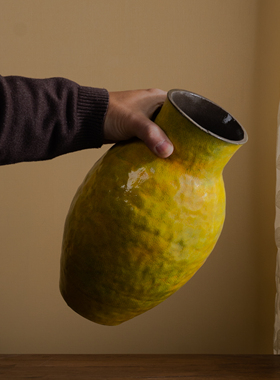 C009 H0600Y7 景德镇陶瓷花器室内桌面摆件（高28口10）