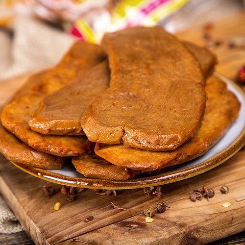 津津素火腿苏州土特产素肉素食仿荤小吃豆腐干制品素鸡零食70g*10 - 图1