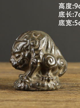 复古青石雕刻摆件小号招财镇宅