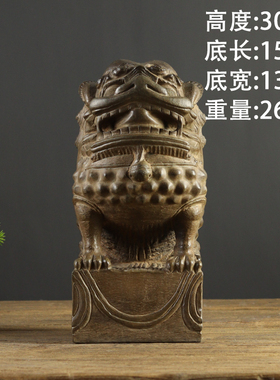 中式复古天然青石整料雕刻