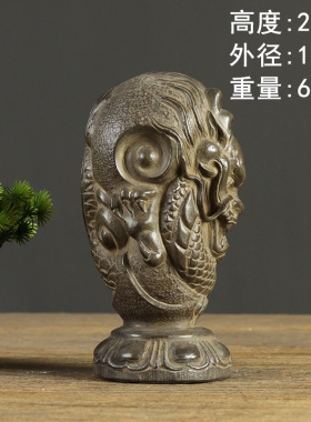 复古浮雕龙手工打磨石雕