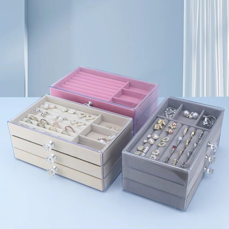 Jewelry box storage box high-end exquisite multi-layer ring