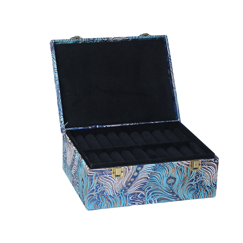 手镯收纳盒高档精致大容量复古锦缎实木盖翡翠玉镯子专用首饰箱子,淘宝优惠券,粉丝福利购,淘宝优惠卷