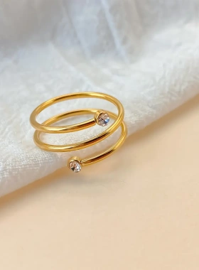 eManco日韩缠绕线圈弹簧戒指女士