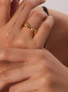 eManco法式简约不锈钢戒指女式