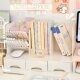 Solid color partition book stand storage box