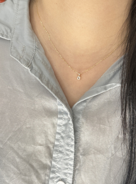 流浪拾光蓝色水滴项链锁骨链女