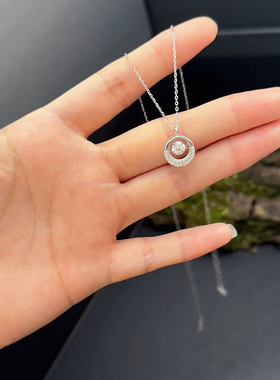 流浪拾光纯银跳动的心女闪钻项链
