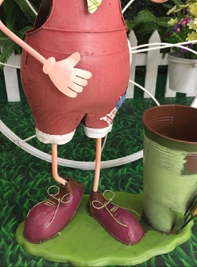 插花金属垃圾桶铁艺田园风装饰品