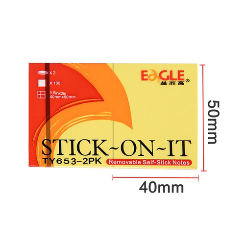 24本益而高653-2PK告示贴N次贴粘性留言标记便利纸记事贴40*50mm - 图1