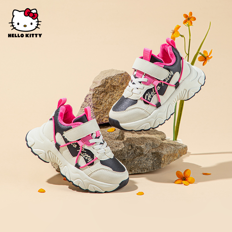 HelloKitty童鞋女童运动鞋加绒鞋2024冬季新款保暖二棉鞋儿童冬鞋