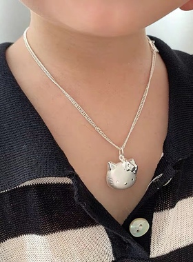 正生999纯银侧身链女童抗敏项链