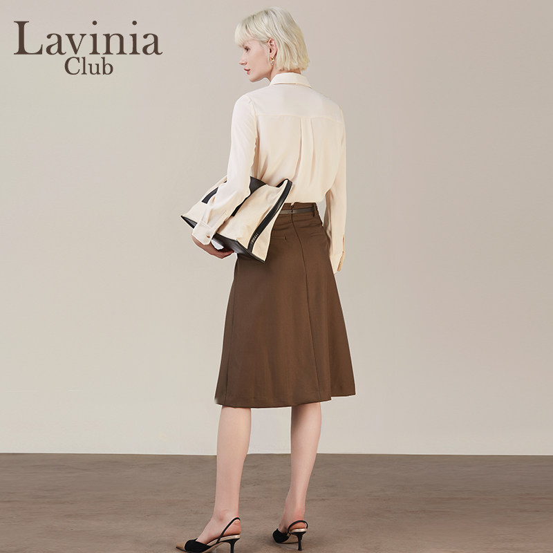 Lavinia 米白色衬衫女上衣设计感上衣春新款小众别致领结衬衣,淘宝优惠券,粉丝福利购,淘宝优惠卷