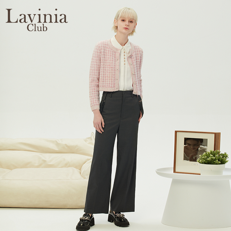 Lavinia 2024春秋新品高腰直筒背带裤西裤阔腿裤休闲裤女J31K113-图2