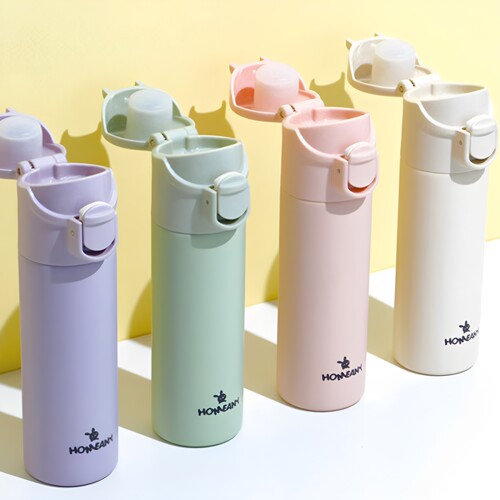 韩国进口Homeany可爱多巴胺迷你学生细长便携Onetouch保温杯180ml - 图1