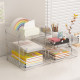 Multi-layer desktop bookshelf acrylic transparent desk storage rack picture book rack office file box dormitory storage rack