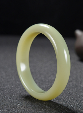 新疆和田玉黄口料手镯（57圈口）福镯圆镯送礼收藏配证书精美礼盒