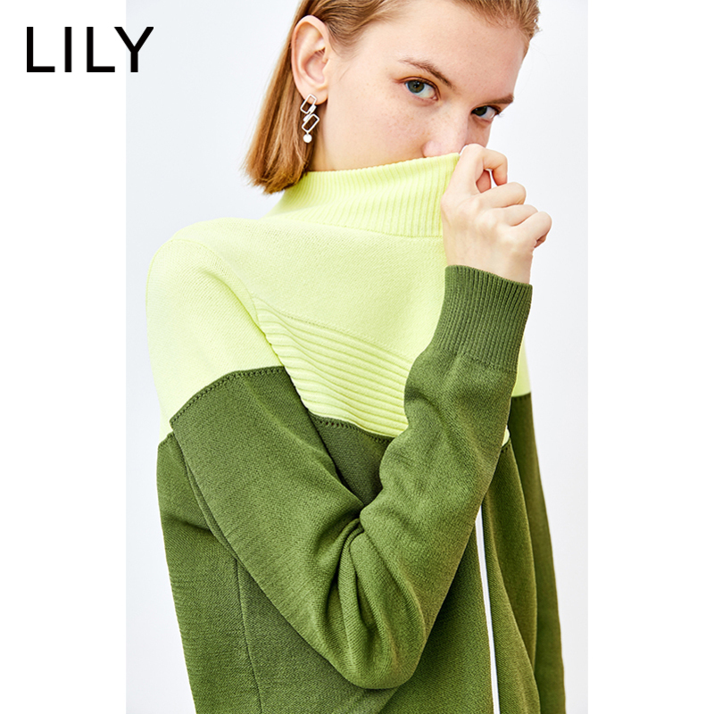 LILY2020 3701 春新款女装运动拼色半高领拉链针织休闲宽松短外套 LILY2020 3701 春新款女装运动拼色半高领拉链针织休闲宽松短外套