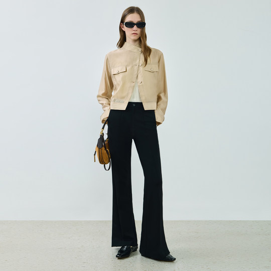 LILY微光薄款莫代尔透气立领显瘦工装风外套女休闲宽松短款25新款