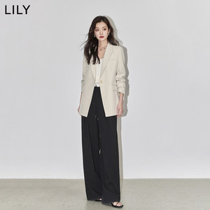 LILY2024夏新款女装优雅气质百搭纯色通勤款镂空针织吊带背心上衣