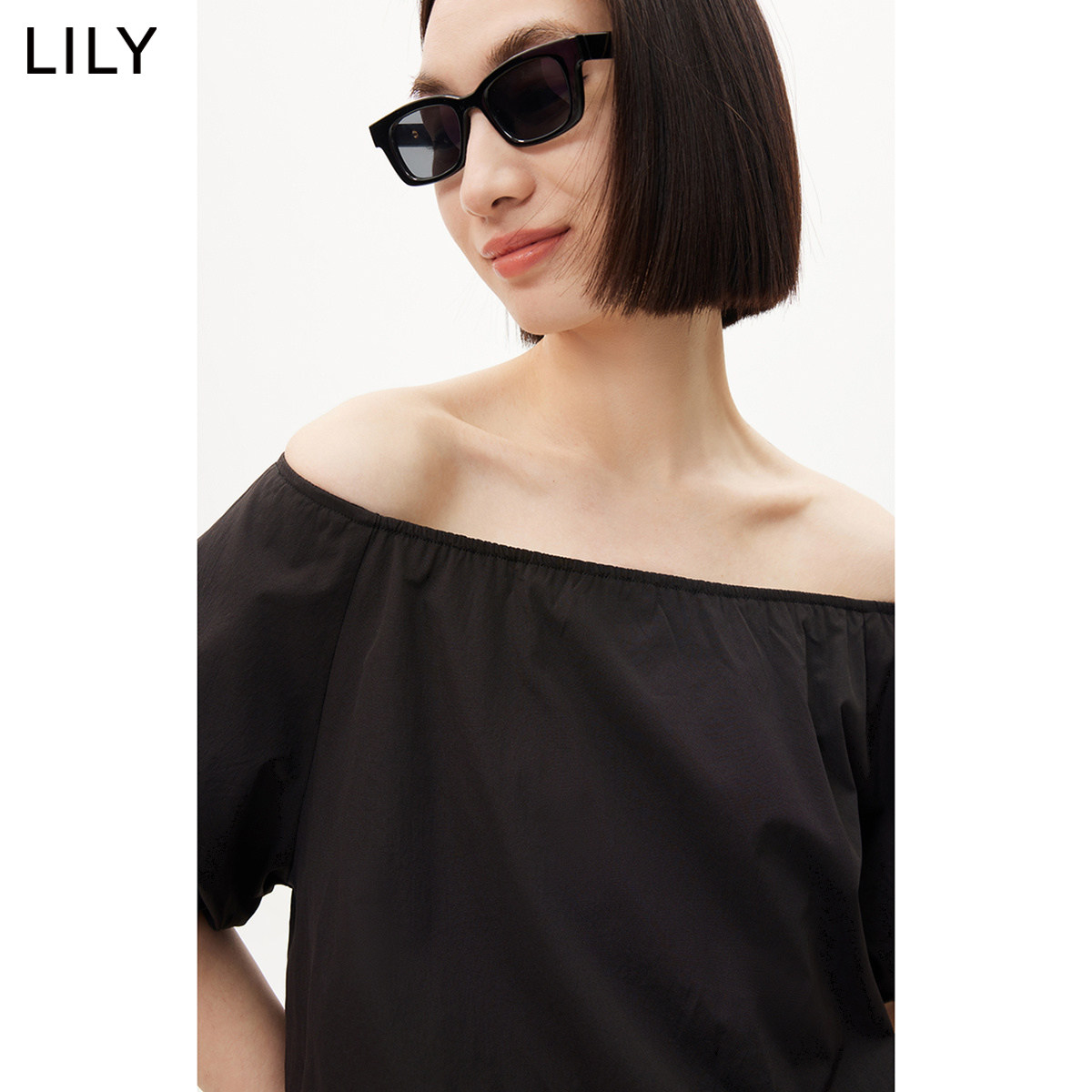 lily2023夏新款抗皱易打理领雪纺衫 LILY蕾丝衫/雪纺衫