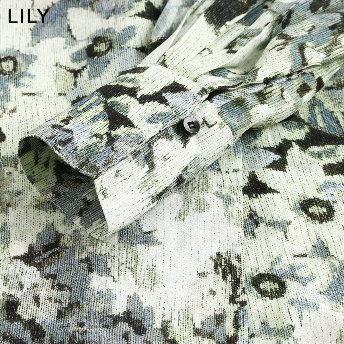 【商场同款】LILY2022秋新款女装浪漫荷叶花边洋气艺术提花衬衫女 - 图2