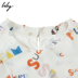 Lily2019 mùa hè mới của phụ nữ hẹn hò với váy cổ tích in ruffle lệch vai Một chiếc váy voan chữ 7991 - Váy eo cao 	váy thắt dây eo	 Váy eo cao