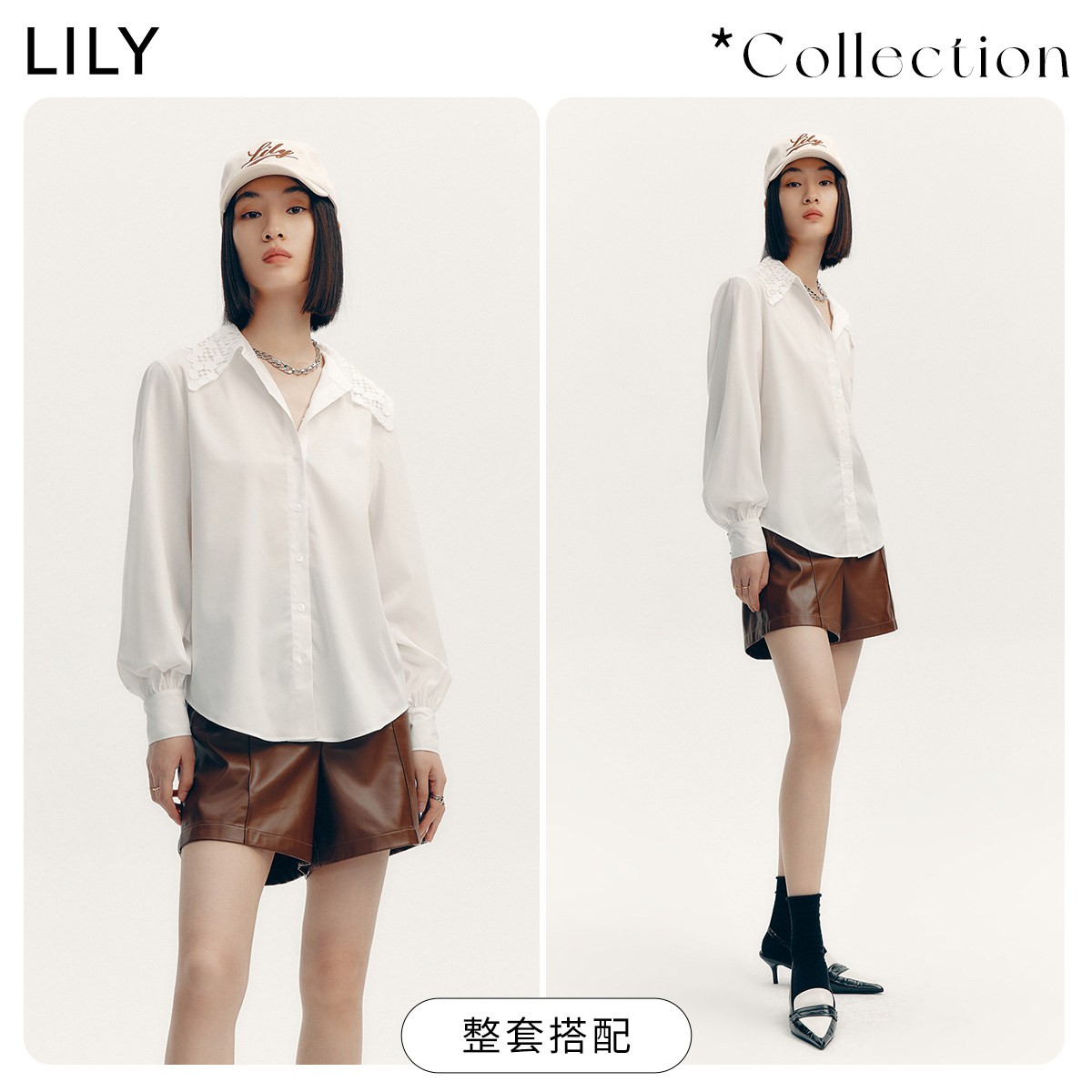 lily2022秋新款女装复古优雅白衬衫 LILY衬衫