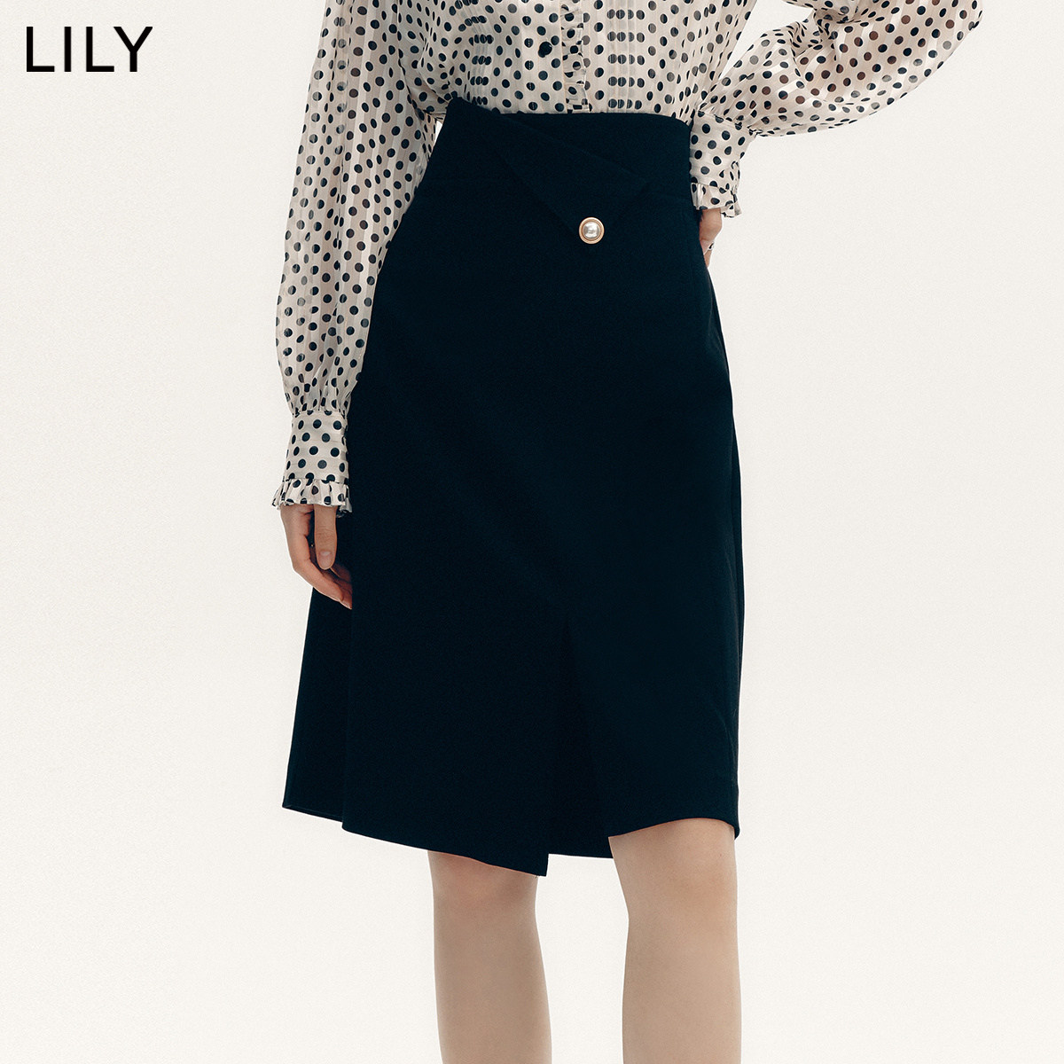 lily2022秋新款气质纯色高级半身裙 LILY半身裙