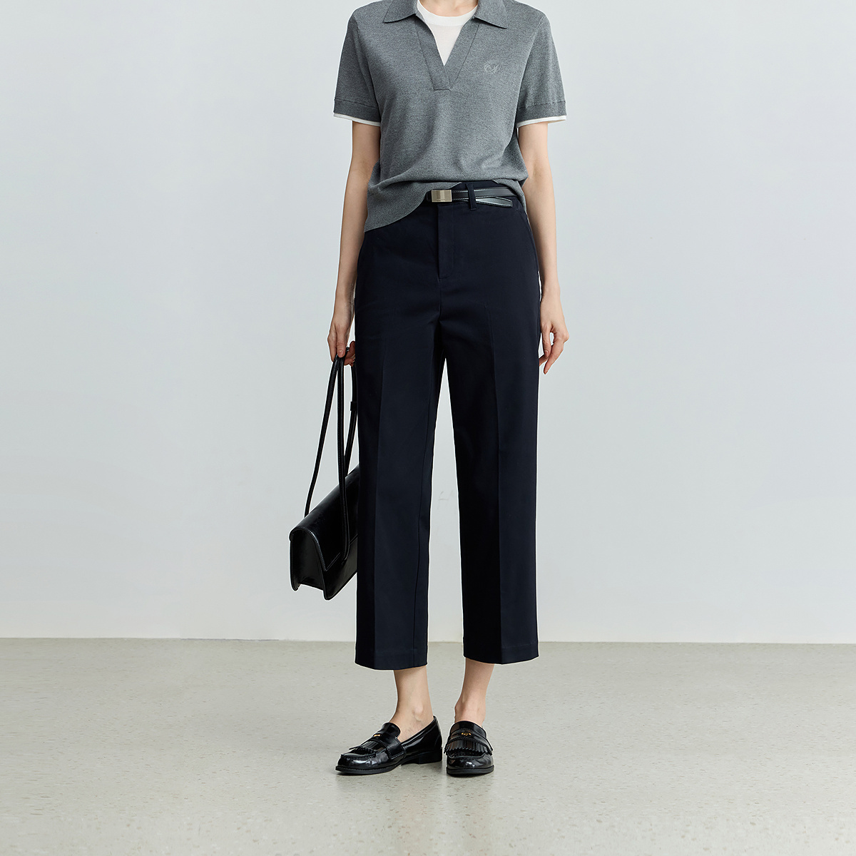 【商场同款】LILY2025新款女装可露丽弹力九分裤直筒裤小个子 - 图2