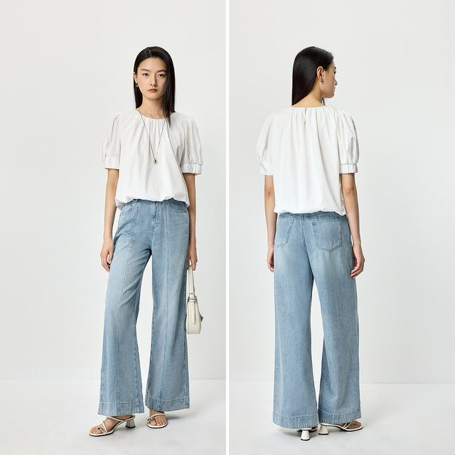 LILY commuter pullover French puff sleeve shirt chiffon