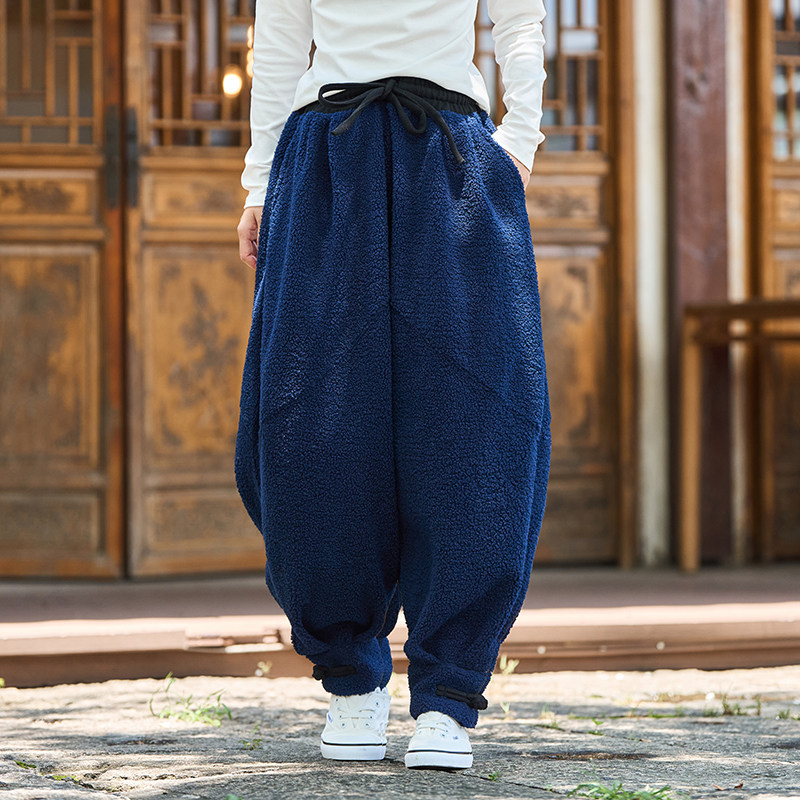 中国风男装加厚加绒小脚哈伦裤男青年宽松大码加厚休闲裤禅修服冬,淘宝优惠券,粉丝福利购,淘宝优惠卷