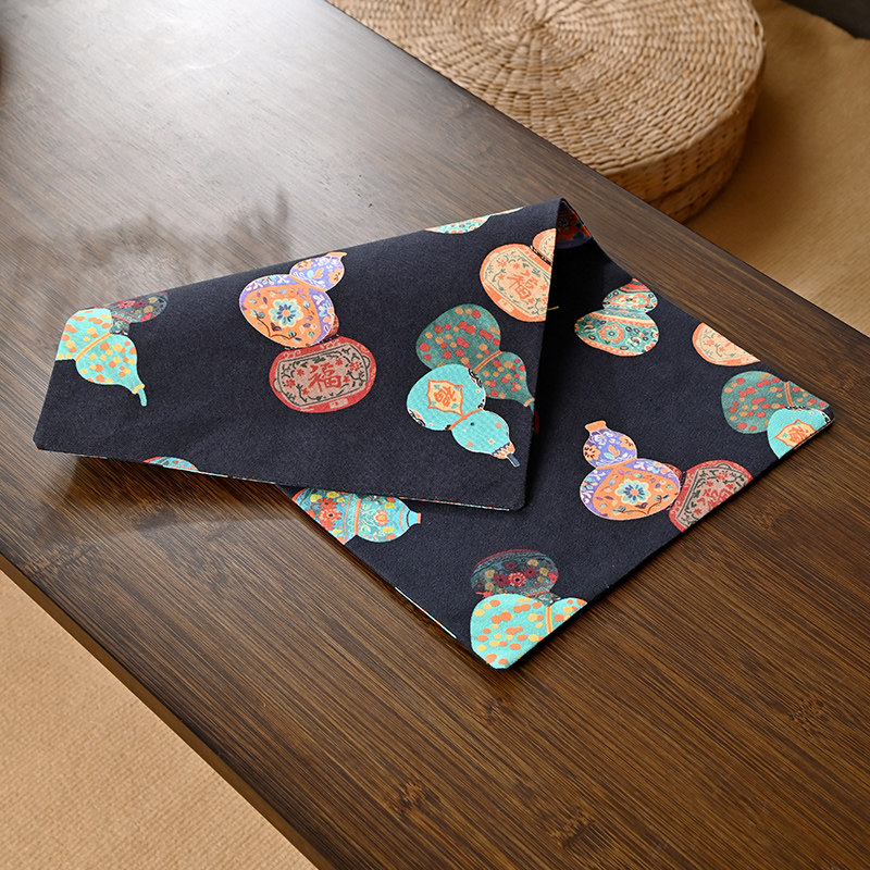 双面棉麻拼布印花茶席布艺桌旗茶布茶杯垫禅意中式干泡席,淘宝优惠券,粉丝福利购,淘宝优惠卷