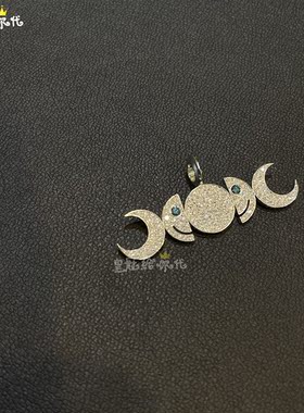 EYEFUNNY18K金镶钻渐变月亮吊坠