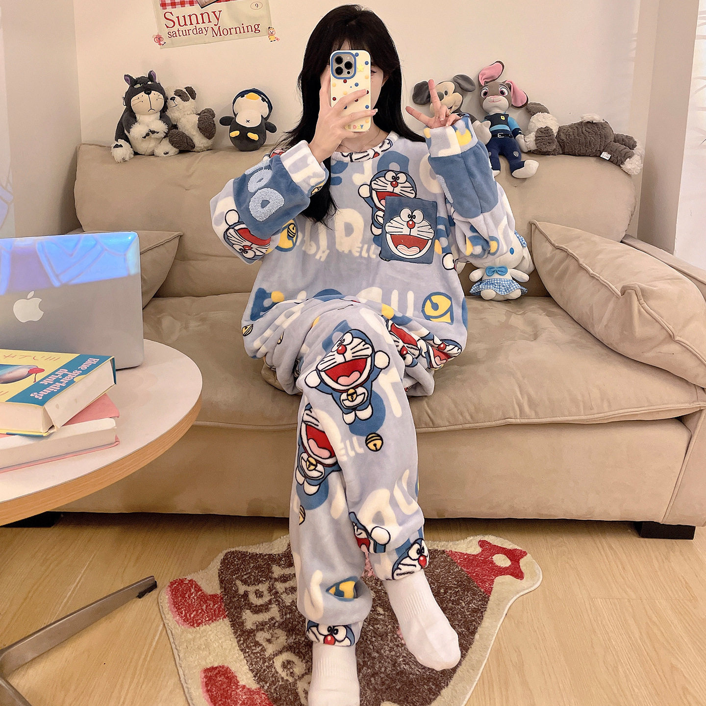 珊瑚绒睡衣女士秋冬款学生卡通加绒加厚大码胖mm冬季法兰绒家居服,淘宝优惠券,粉丝福利购,淘宝优惠卷