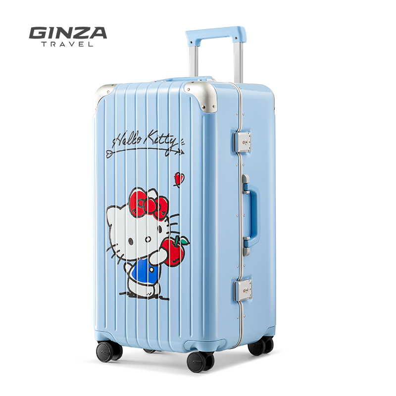 银座xHelloKitty正版联名旅行箱女铝框trunk行李箱大容量20寸登机