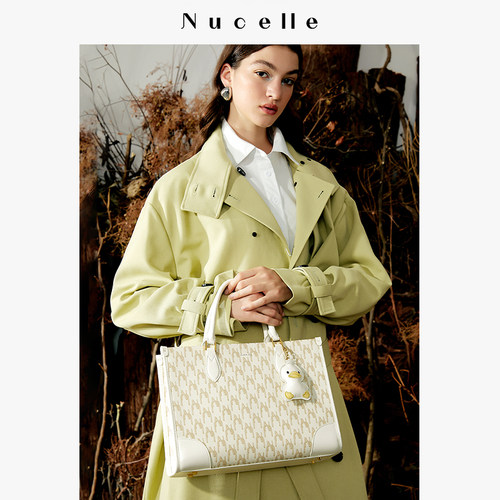 NU纽芝兰黑色鸭子托特包包2025新款大容量单肩包上班通勤手提大包 - 图0