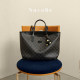 New Zealand black soft leather duck tote bag
