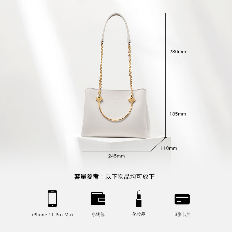 纽芝兰白色女士2022新款高级手提包 纽芝兰箱包女士包袋