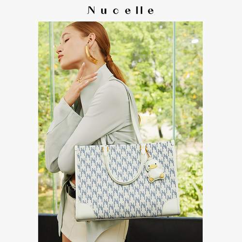 NU纽芝兰黑色鸭子托特包包2025新款大容量单肩包上班通勤手提大包 - 图1