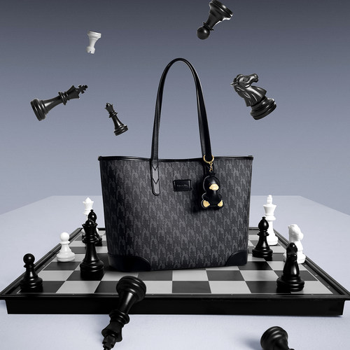 【沈月同款】纽芝兰黑色鸭子托特包2025大容量学生上课通勤单肩包 - 图3