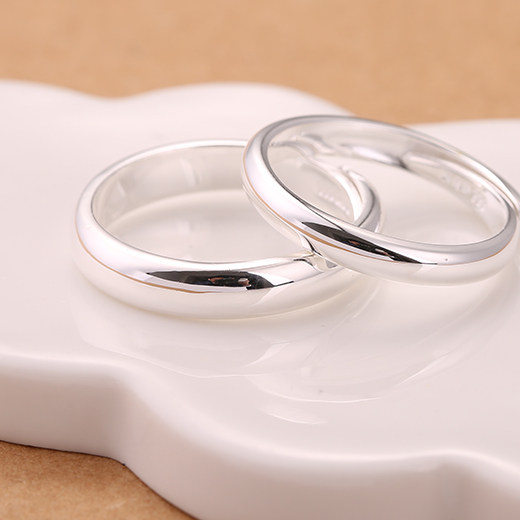 免费刻字999纯银女活口男情侣戒指 奥芙戒指/指环