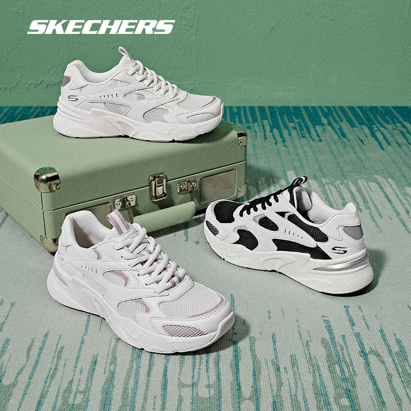 Skechers斯凯奇女鞋新款时尚透气老爹休闲运动鞋舒适熊猫鞋117354